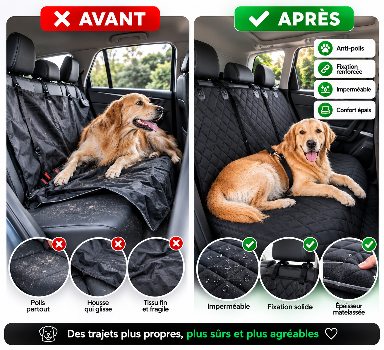 Canihousse-Housse de protection de voiture pour chien